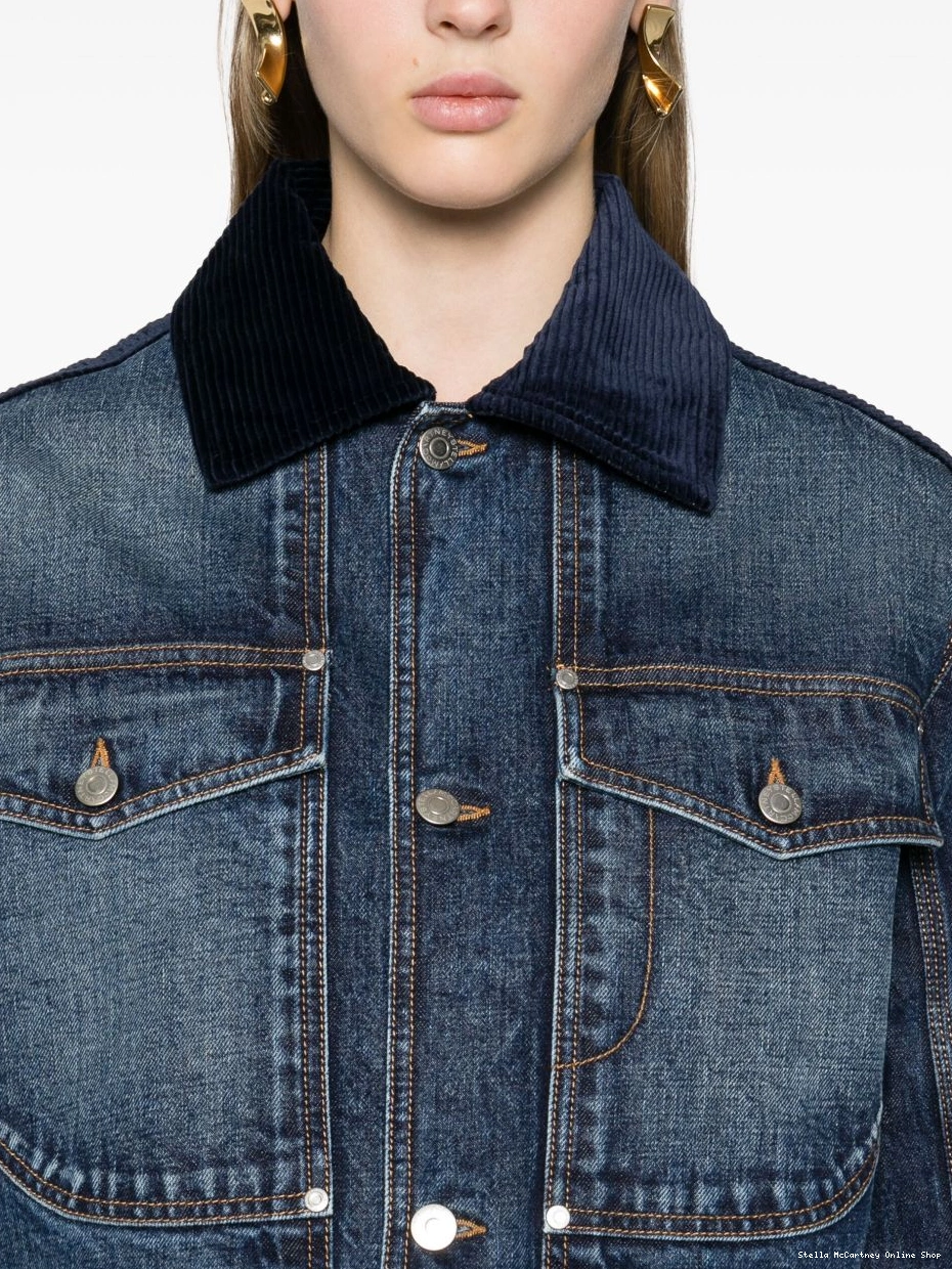 Cheap Women McCartney Stella corduroy-collar jacket denim 0724